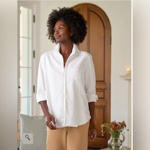 Frank & Eileen White Denim Eileen Shirt Size L